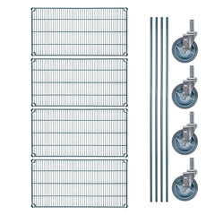Chef 101 4-Tier NSF Green Epoxy Shelving Unit - and 18