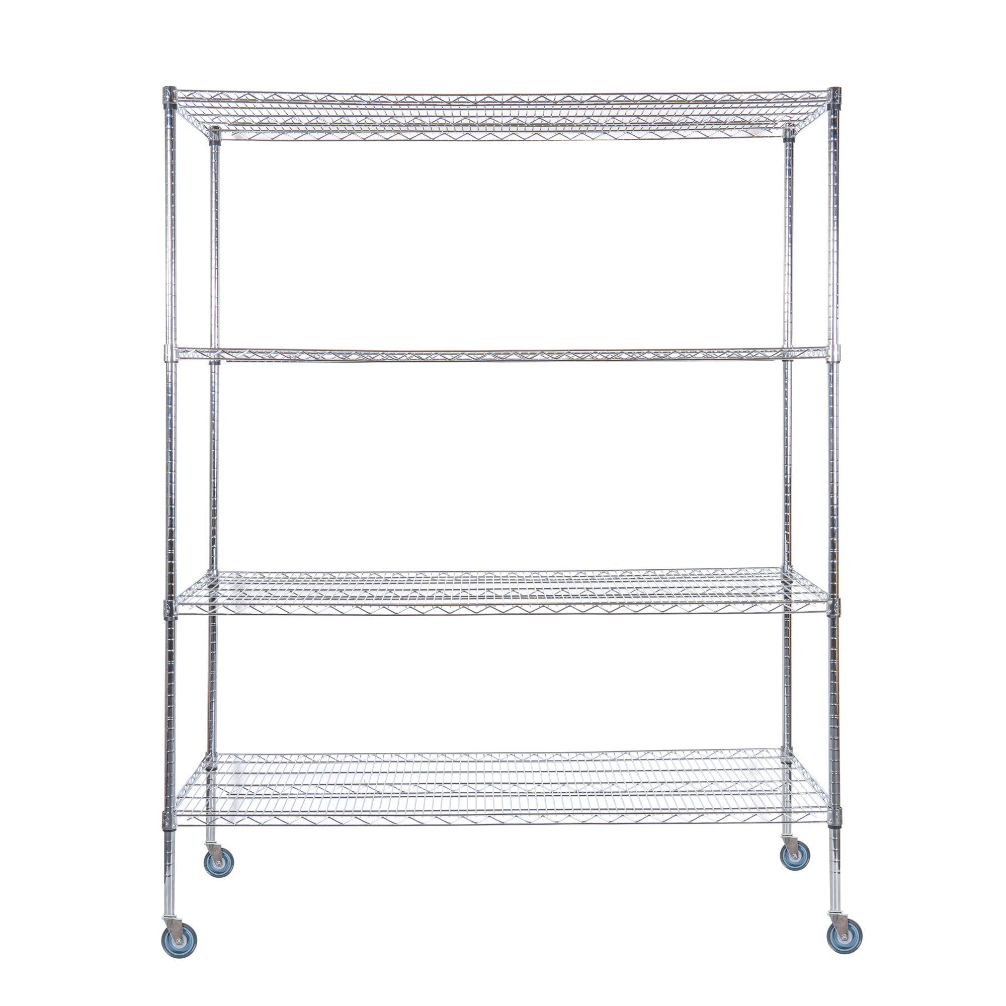 Chef 101 4-Tier NSF Chrome Shelving Unit - and 24" x 60" Shelves, 74" Posts and Casters