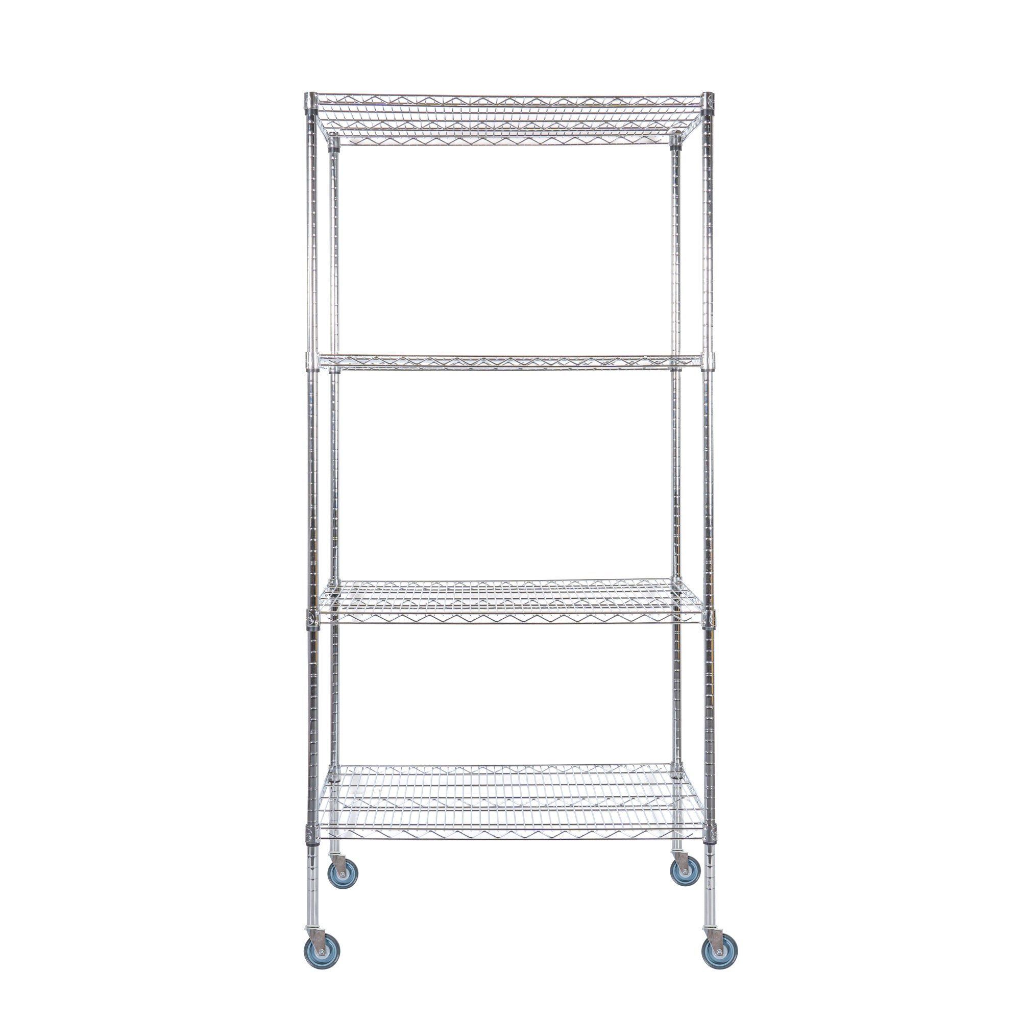 Chef 101 4-Tier NSF Chrome Shelving Unit - and 24" x 36" Shelves, 74" Posts and Casters