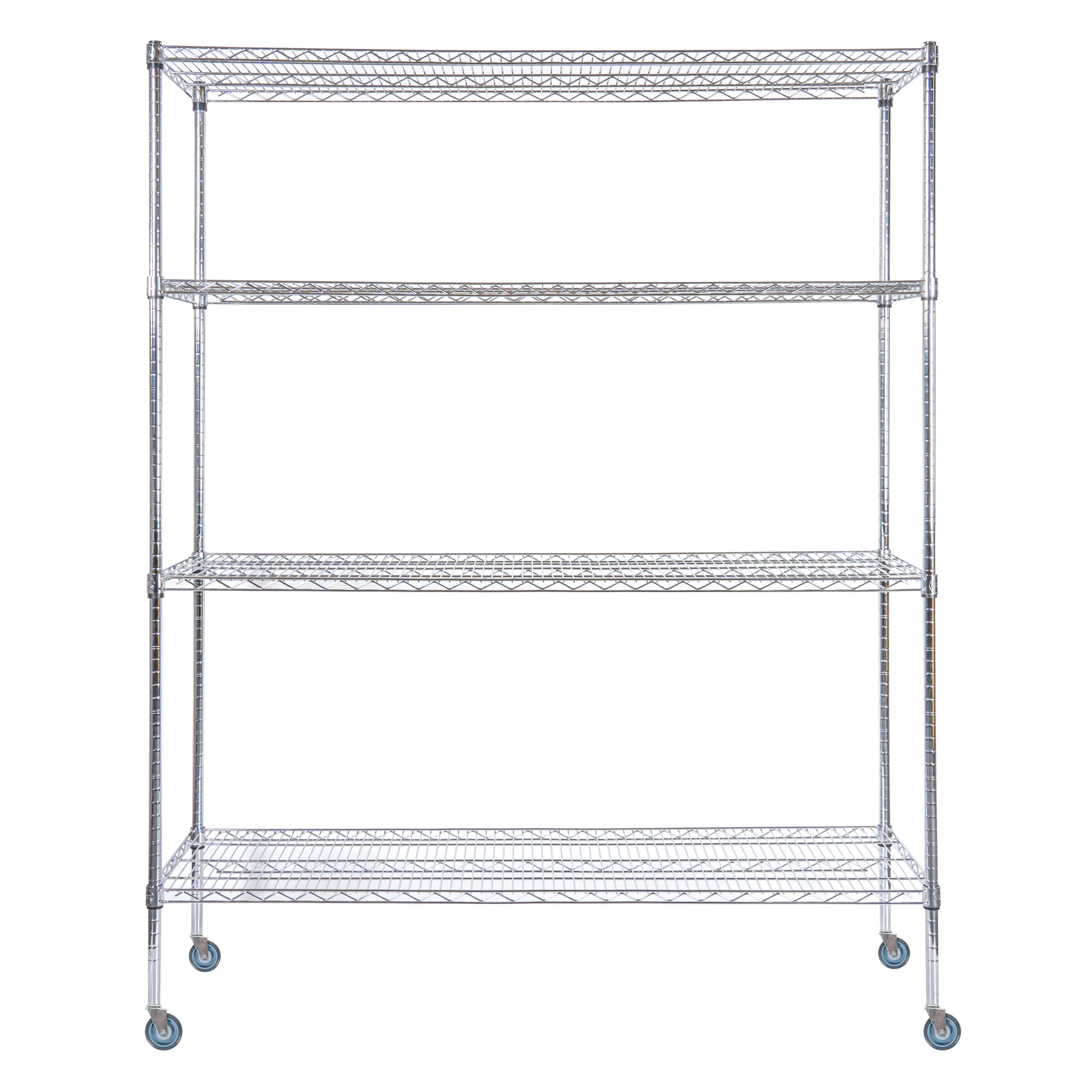 Chef 101 4-Tier NSF Chrome Shelving Unit - and 18" x 60" Shelves, 74" Posts and Casters