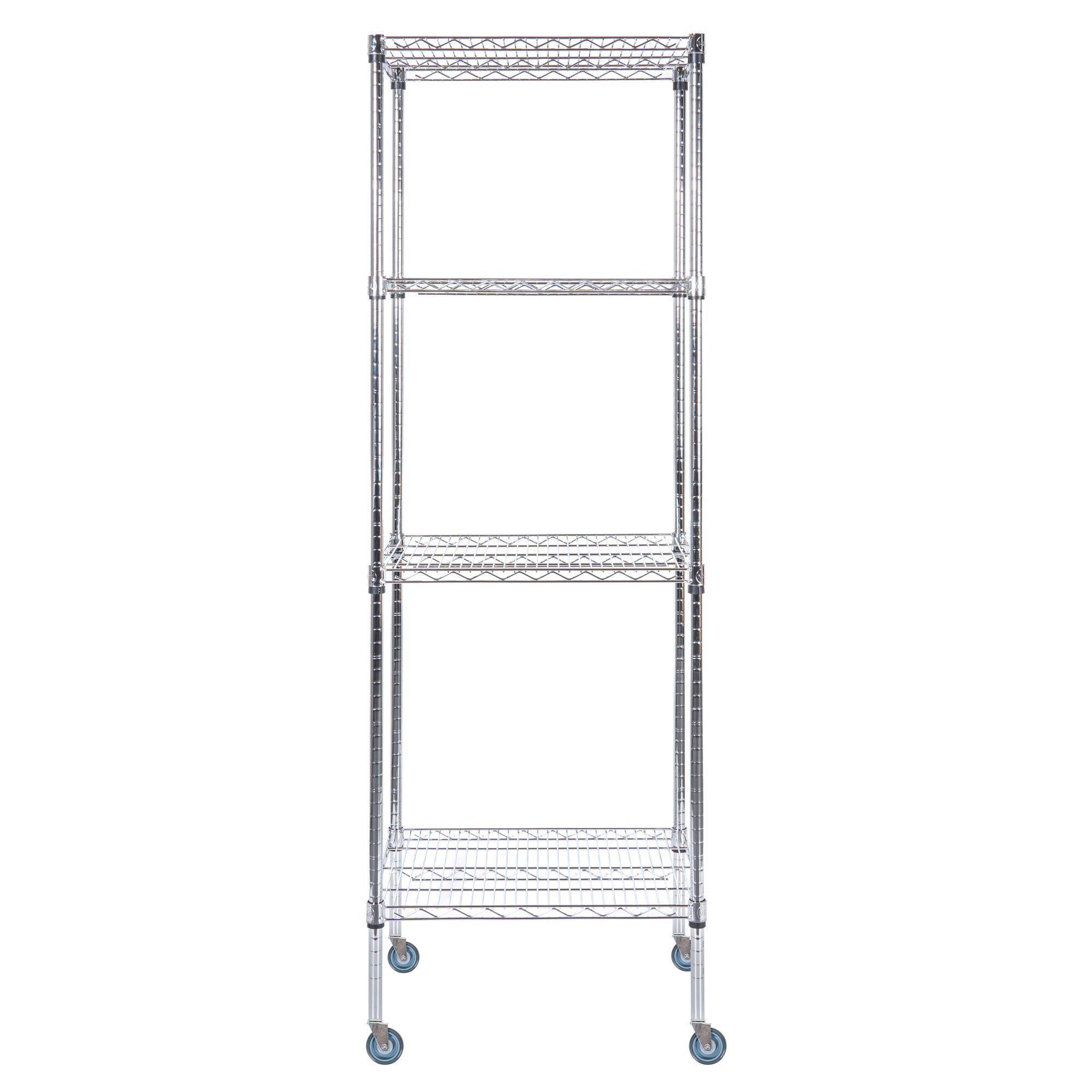 Chef 101 4-Tier NSF Chrome Shelving Unit - and 18" x 24" Shelves, 74" Posts and Casters