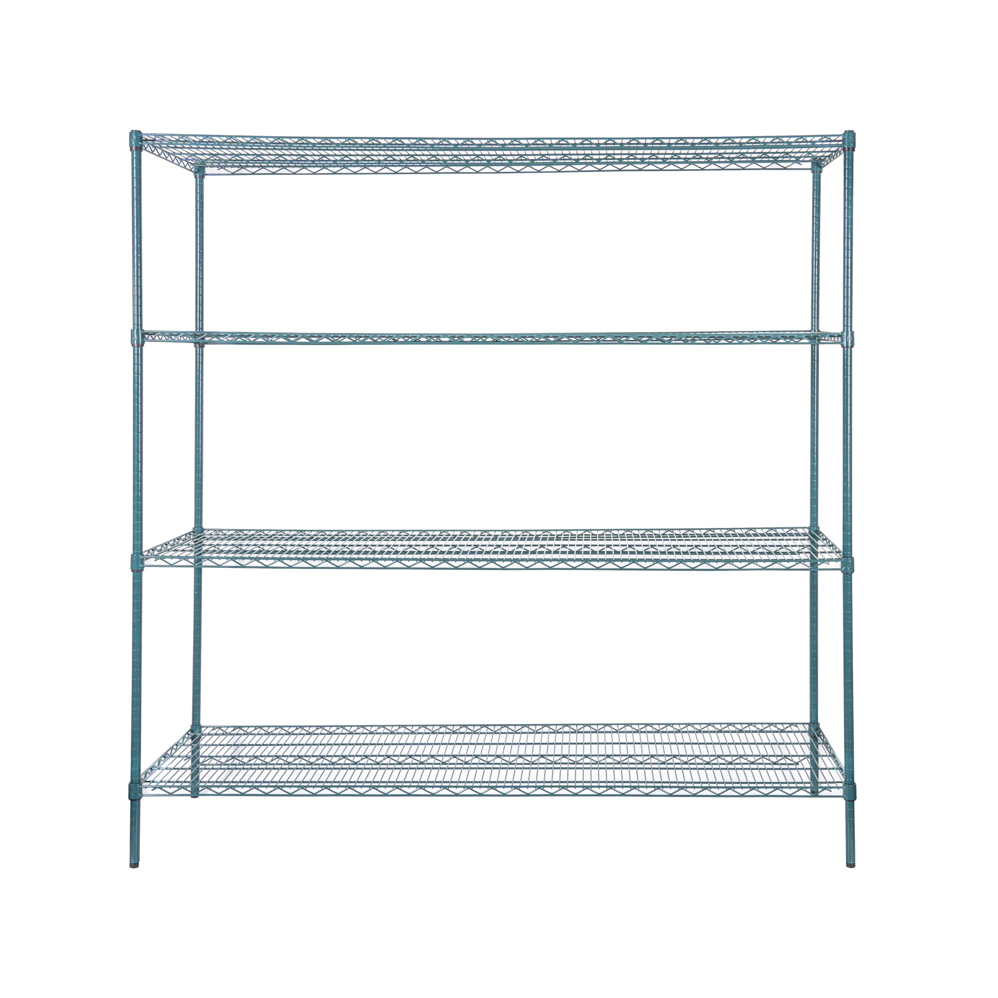 Chef 101 4-Tier NSF Green Epoxy Shelving Unit - and 24" x 72" Shelves and 74" Posts