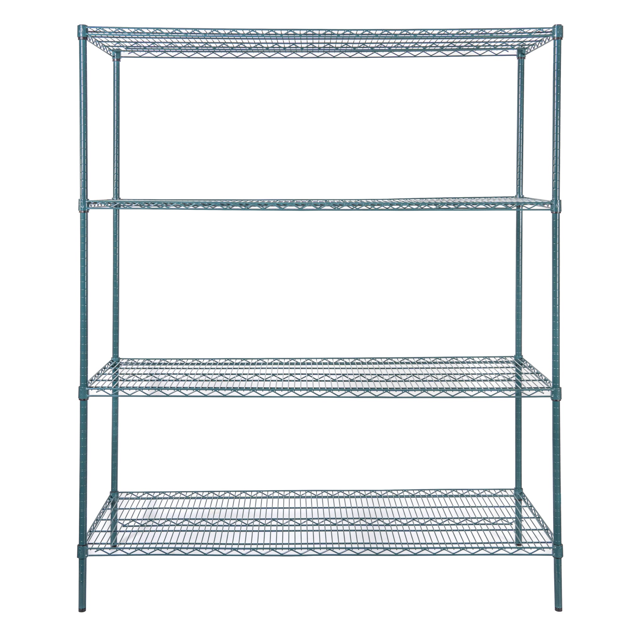 Chef 101 4-Tier NSF Green Epoxy Shelving Unit - and 24" x 60" Shelves and 74" Posts