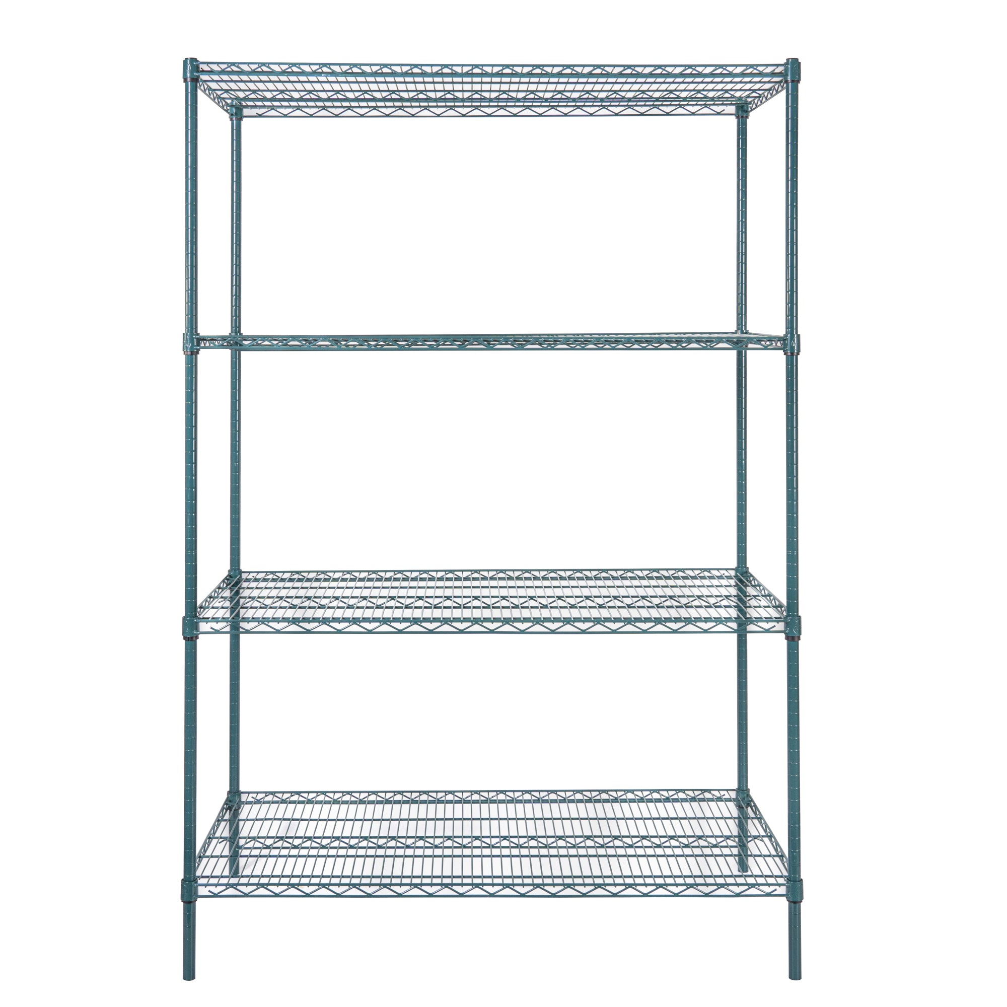 Chef 101 4-Tier NSF Green Epoxy Shelving Unit - and 24" x 48" Shelves and 74" Posts