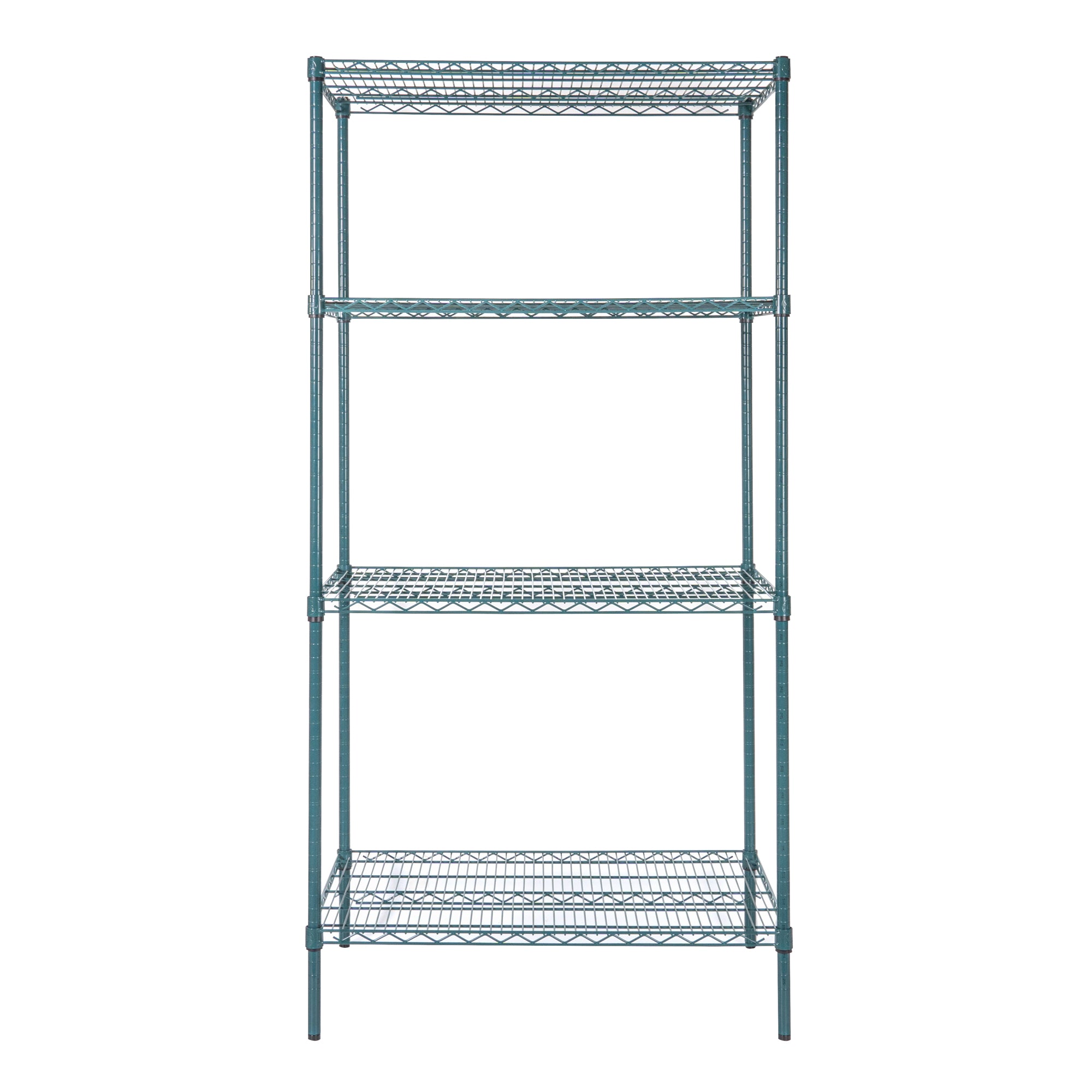 Chef 101 4-Tier NSF Green Epoxy Shelving Unit - and 24" x 36" Shelves and 74" Posts