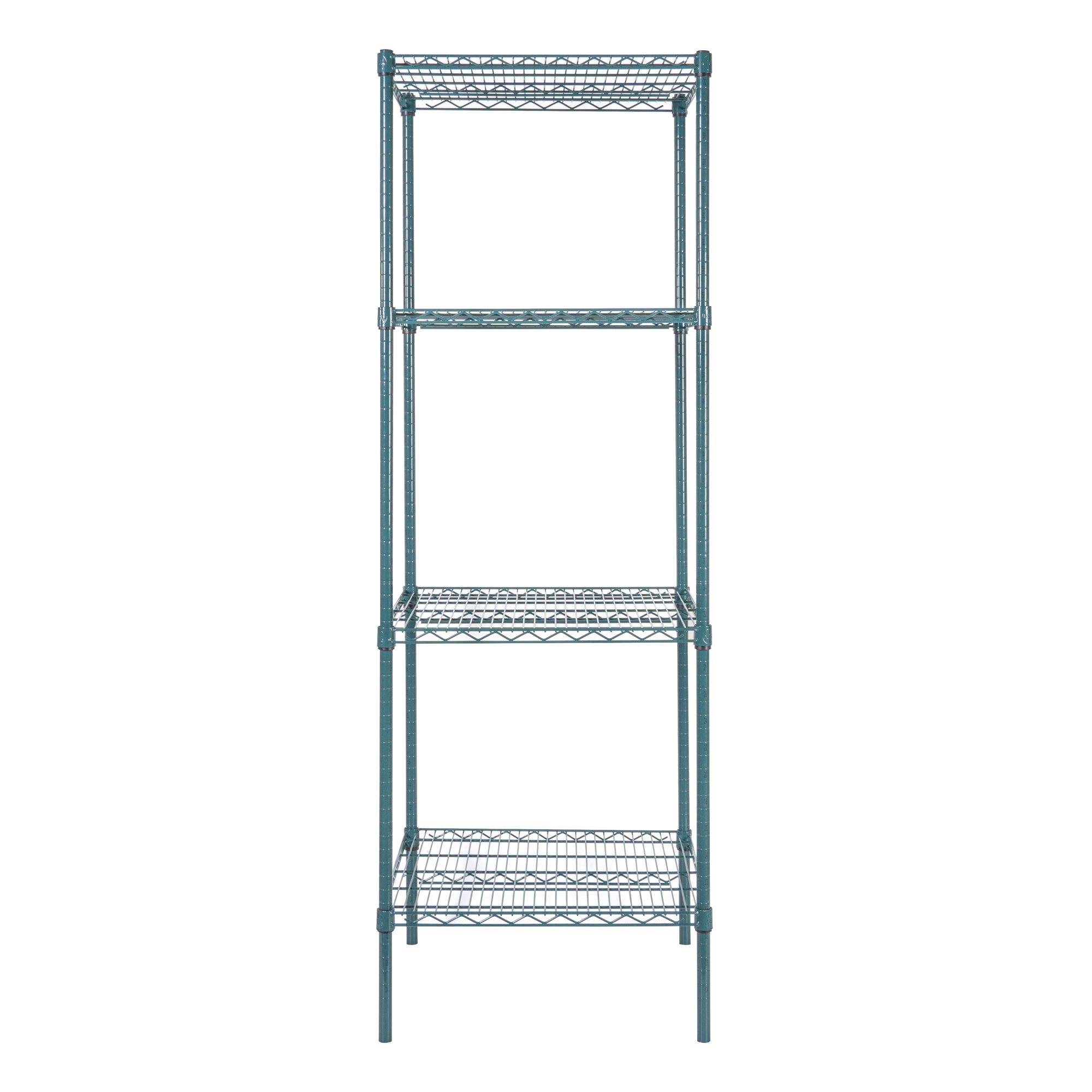 Chef 101 4-Tier NSF Green Epoxy Shelving Unit - and 24" x 24" Shelves and 74" Posts