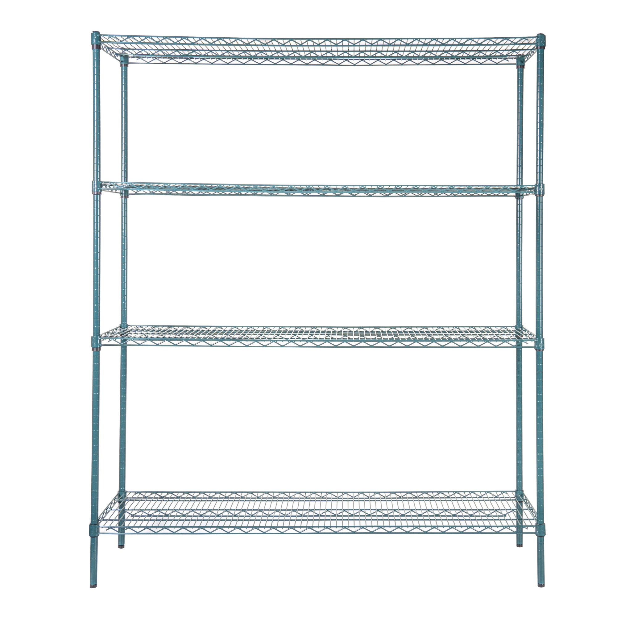 Chef 101 4-Tier NSF Green Epoxy Shelving Unit - and 18" x 60" Shelves and 74" Posts