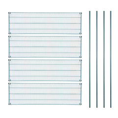 Chef 101 4-Tier NSF Green Epoxy Shelving Unit - and 18