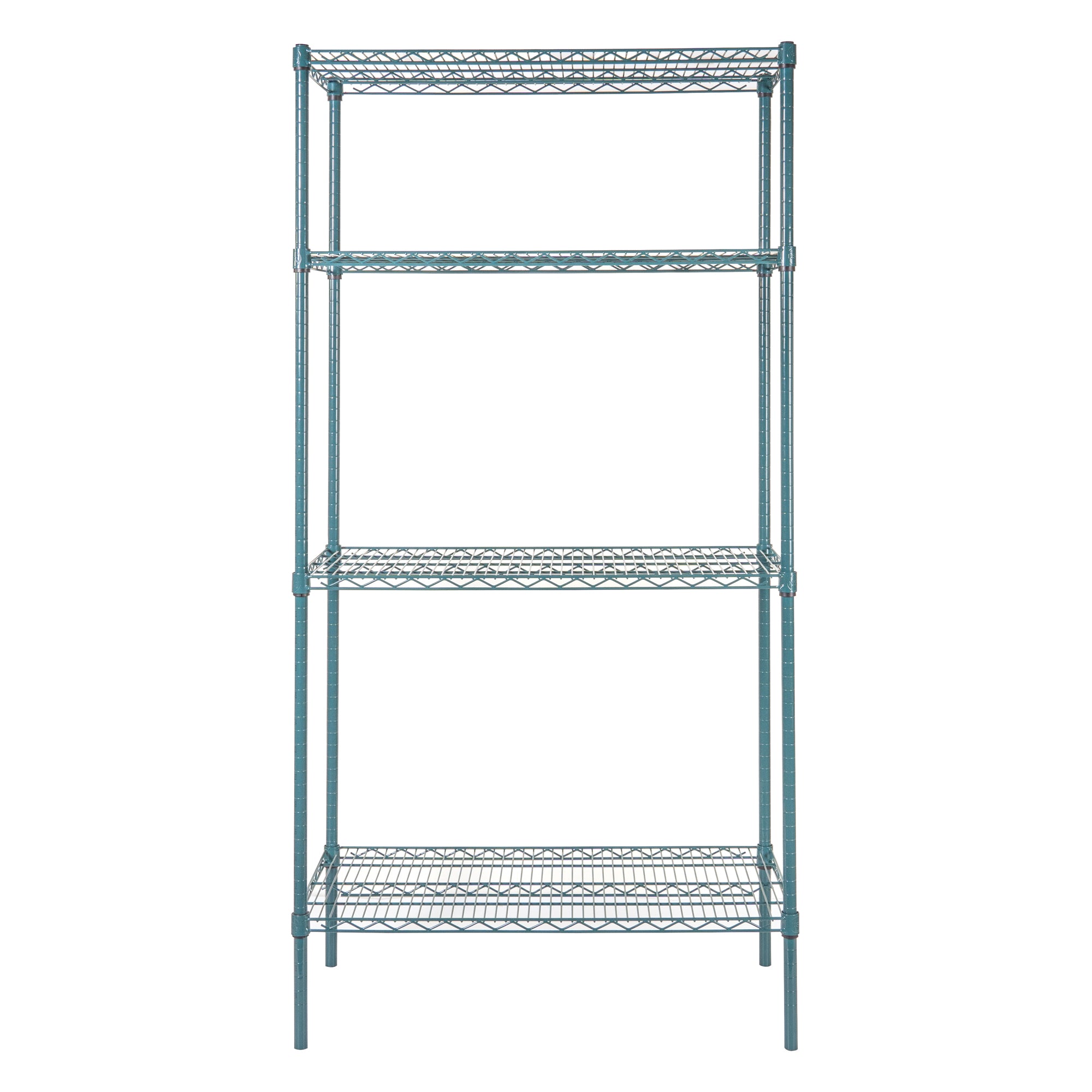 Chef 101 4-Tier NSF Green Epoxy Shelving Unit - and 18" x 36" Shelves and 74" Posts
