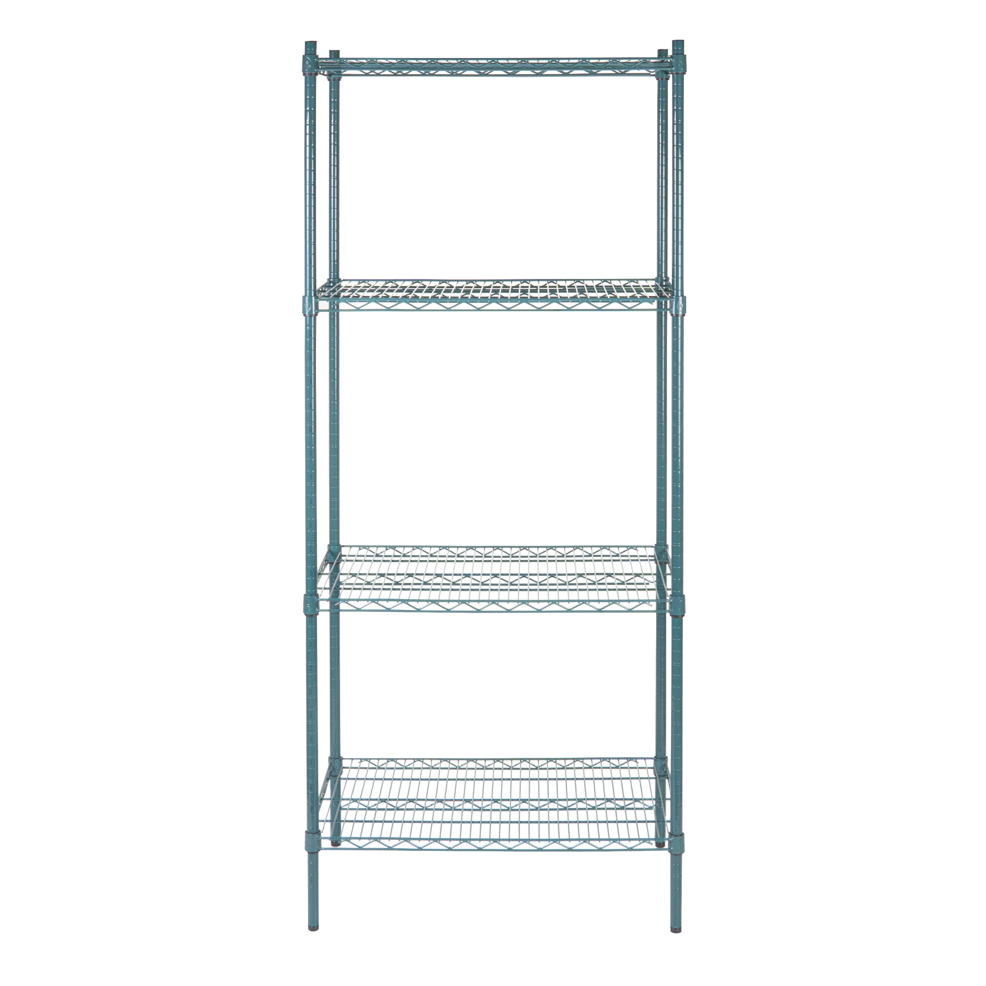 Chef 101 4-Tier NSF Green Epoxy Shelving Unit - and 18" x 30" Shelves and 74" Posts