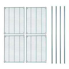 Chef 101 4-Tier NSF Green Epoxy Shelving Unit - and 18