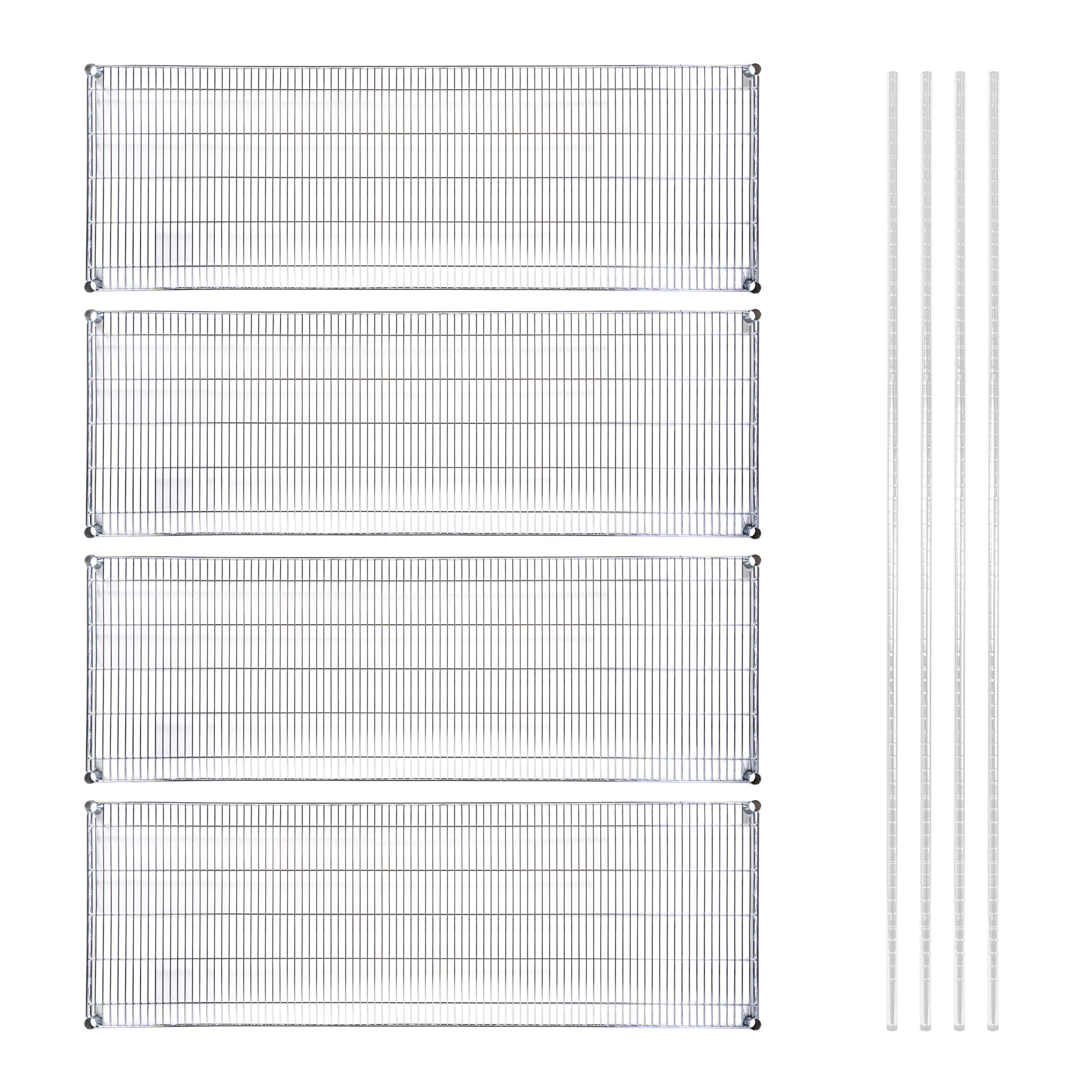 Chef 101 4-Tier NSF Chrome Shelving Unit - and 24" x 72" Shelves and 74" Posts