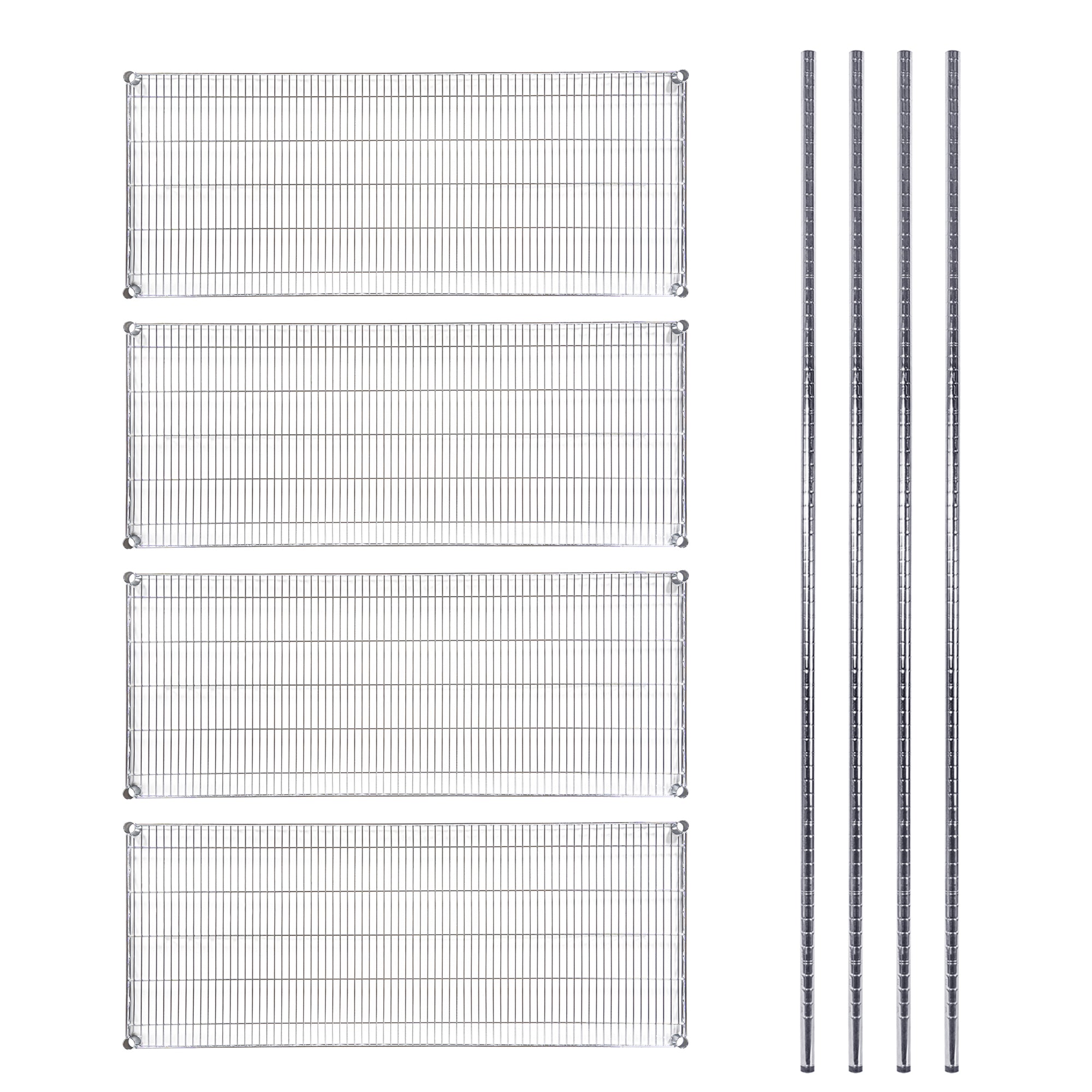 Chef 101 4-Tier NSF Chrome Shelving Unit - with 24" x 60" Shelves and 74" Posts