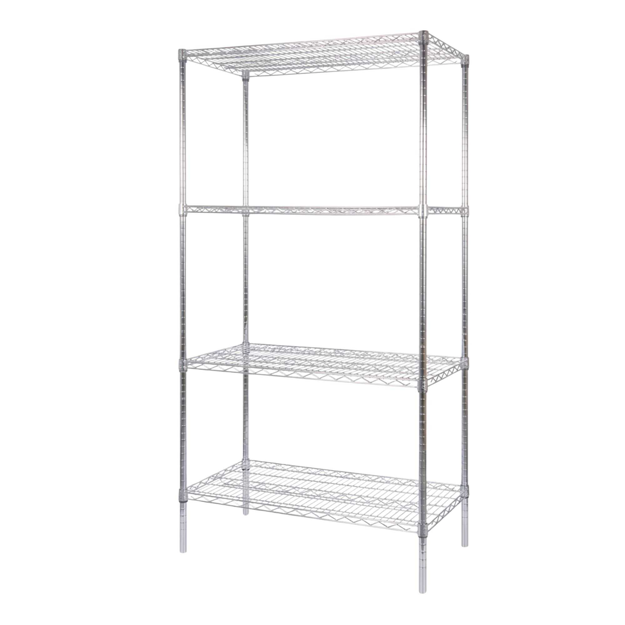 Chef 101 4-Tier NSF Chrome Shelving Unit - with 24" x 36" Shelves and 74" Posts