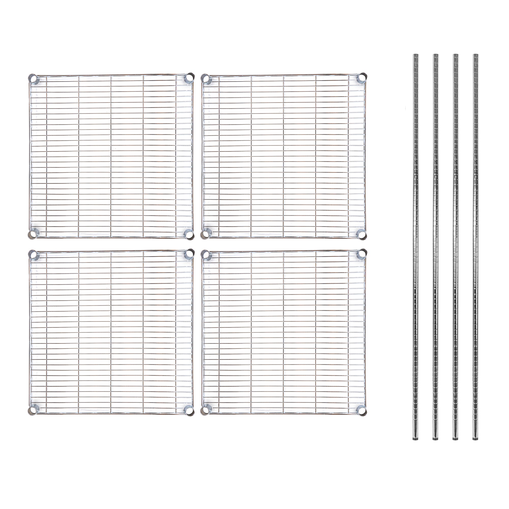 Chef 101 4-Tier NSF Chrome Shelving Unit - with 24" x 24" Shelves and 74" Posts