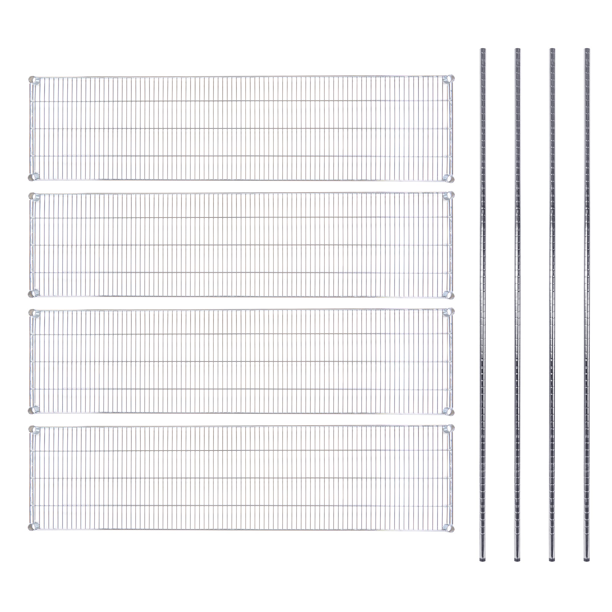 Chef 101 4-Tier NSF Chrome Shelving Unit - with 18" x 72" Shelves and 74" Posts