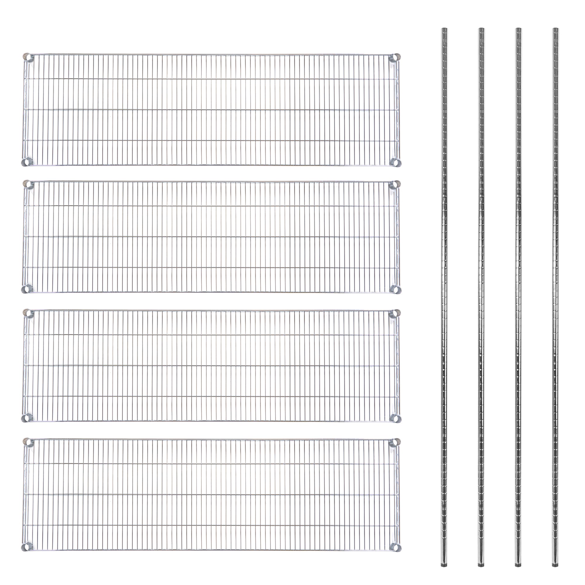 Chef 101 4-Tier NSF Chrome Shelving Unit - with 18" x 60" Shelves and 74" Posts