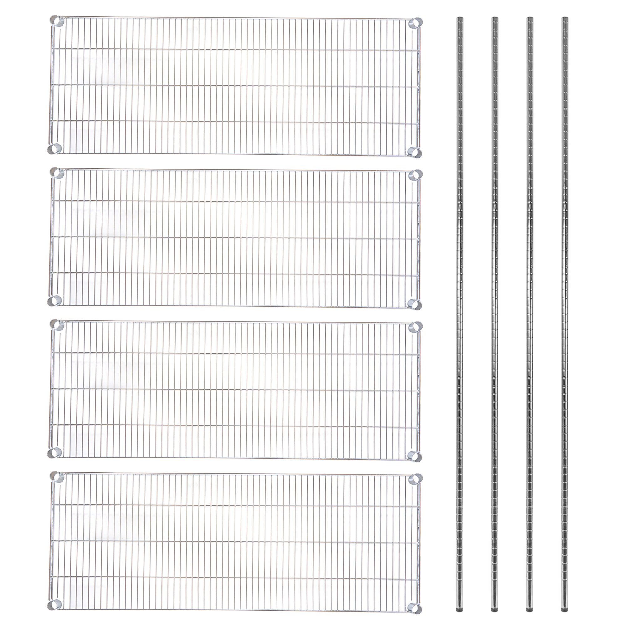 Chef 101 4-Tier NSF Chrome Shelving Unit - with 18" x 48" Shelves and 74" Posts