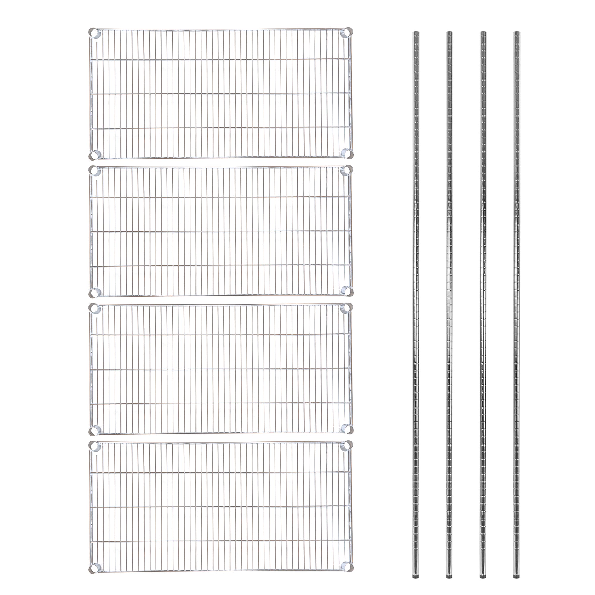 Chef 101 4-Tier NSF Chrome Shelving Unit - with 18" x 36" Shelves and 74" Posts