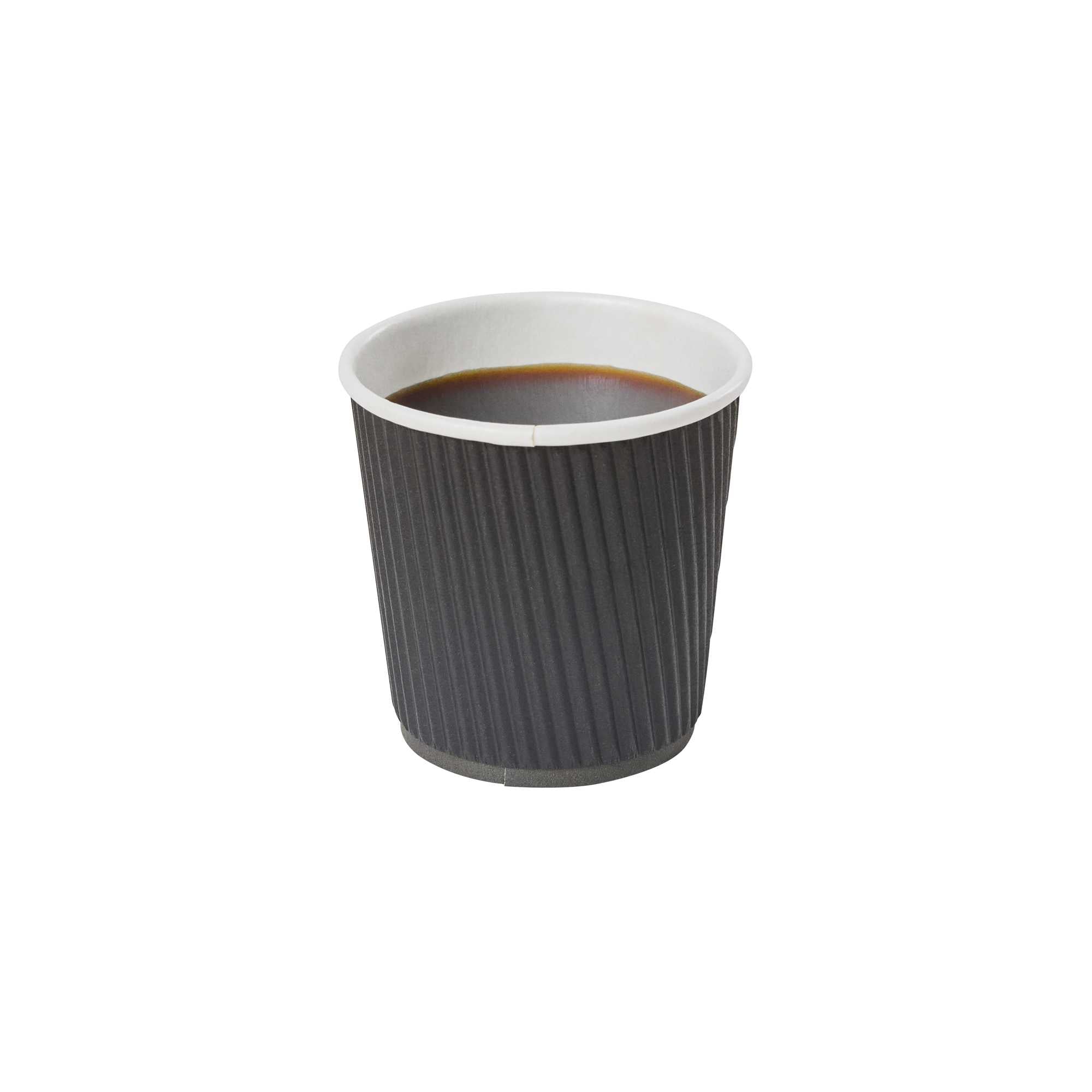 Bundle: Restpresso 100 4 oz Black Paper Coffee Cup - Ripple Wall - 2 1/2" x 2 1/2" x 2 1/4"