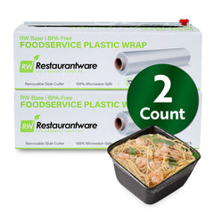 Bundle: 2 Chef 101 Clear Plastic Foodservice Food Wrap - BPA-Free, Microwave-Safe - 12