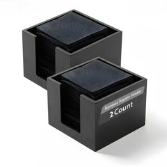 Nature Tek Square Black Bamboo Cocktail Napkin Holder - 5 1/2