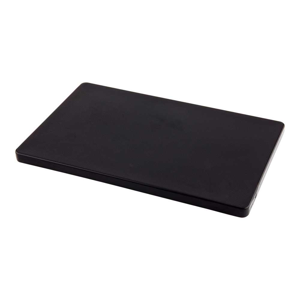 Sensei 1 German Steel 8" Chef's Knife and 1 Bar Lux Black Plastic Cutting Board - 6" x 9 3/4"