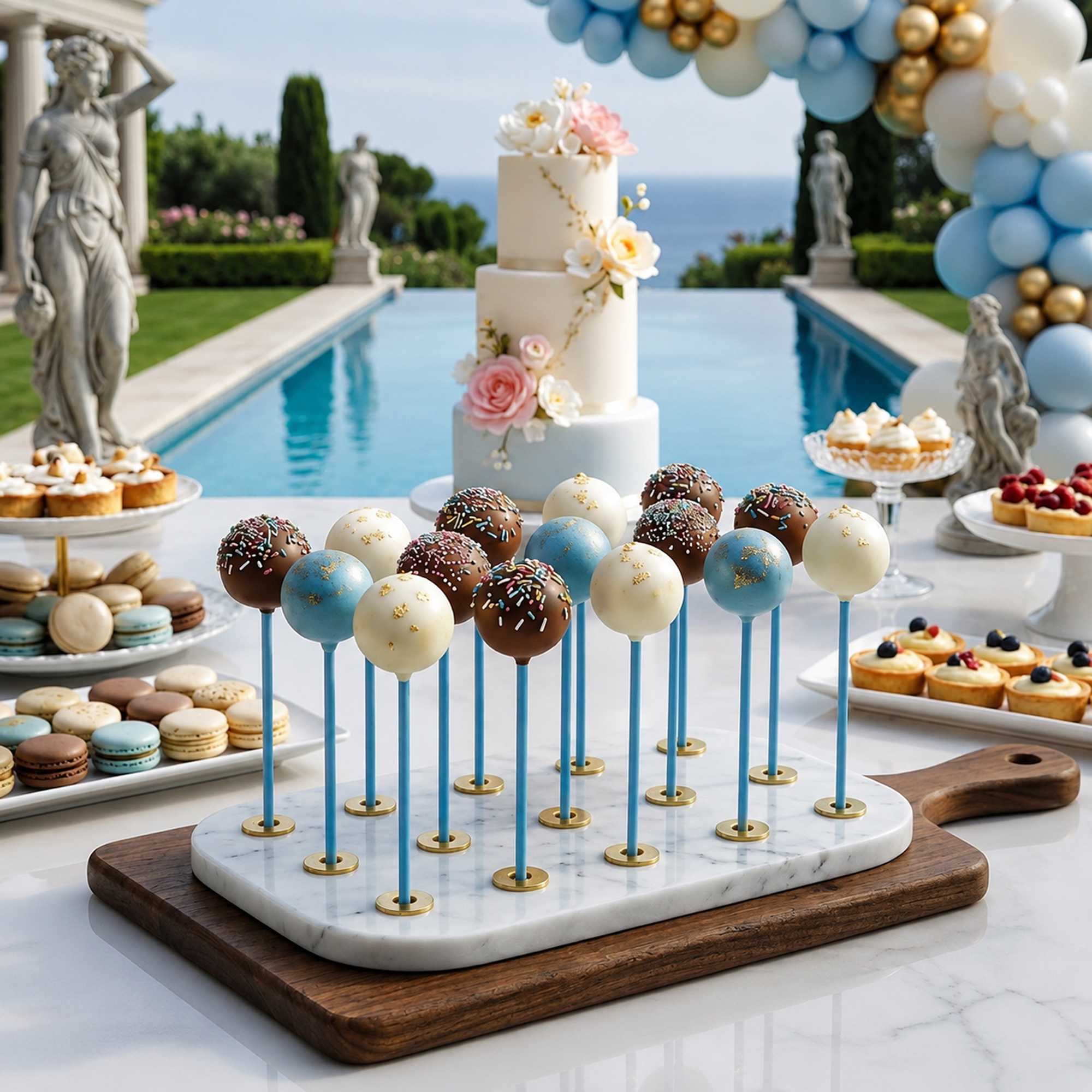 Restpresso Sky Blue Paper Cake Pop and Lollipop Stick - Biodegradable - 6" x 5/32" - 300 count box