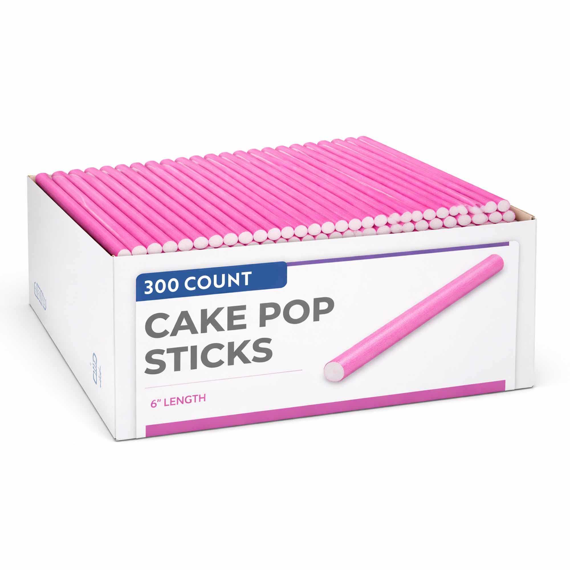 Restpresso Pink Paper Cake Pop and Lollipop Stick - Biodegradable - 6" x 5/32" - 300 count box