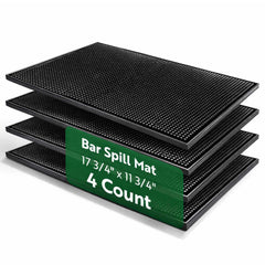Bar Lux Black Rubber Service Bar Spill Mat - Non-Slip - 17 3/4