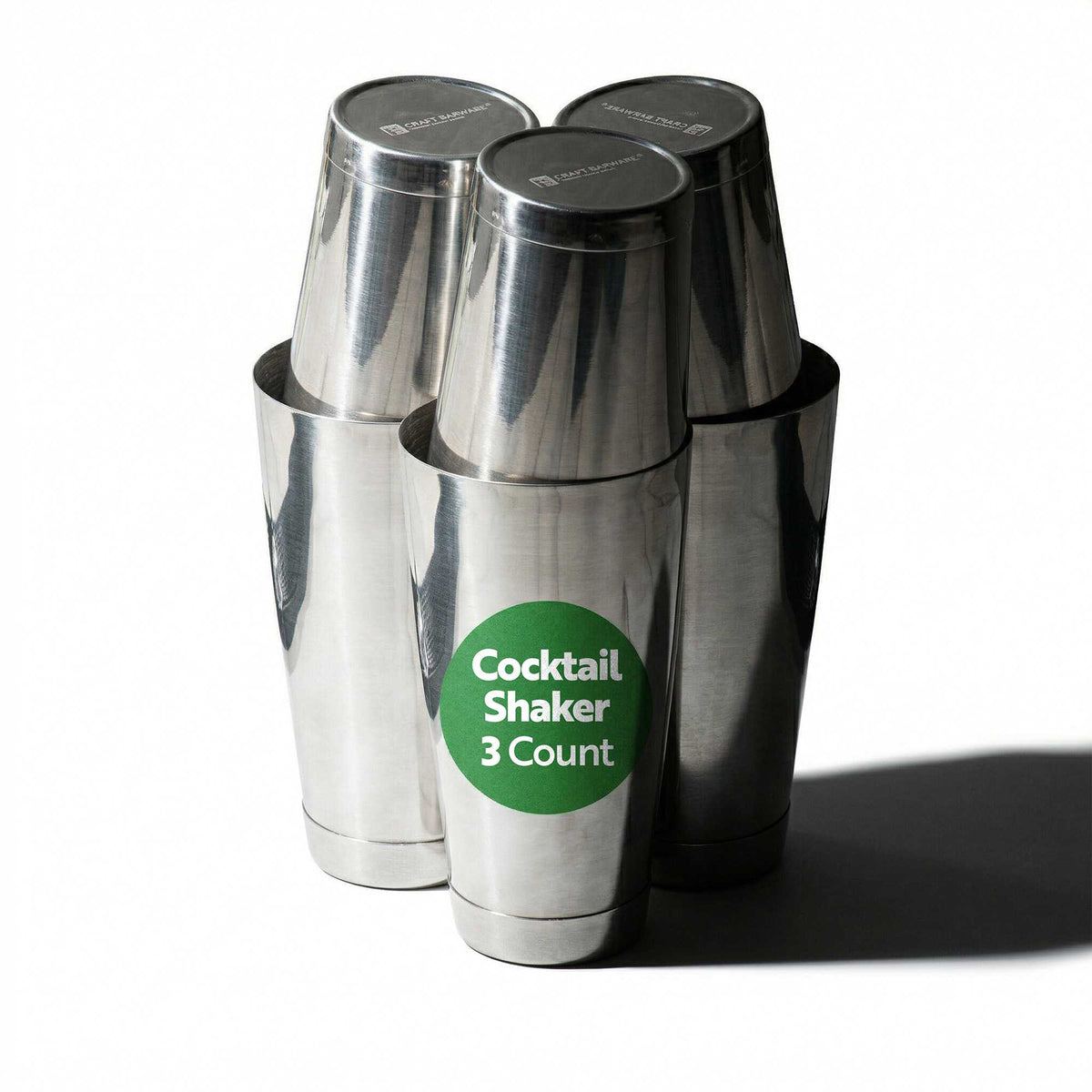 Bar Lux 2-Piece Stainless Steel Cocktail Shaker Tin Set - 16 oz & 24 oz, Weighted, Mirrored Finish - 3 count box