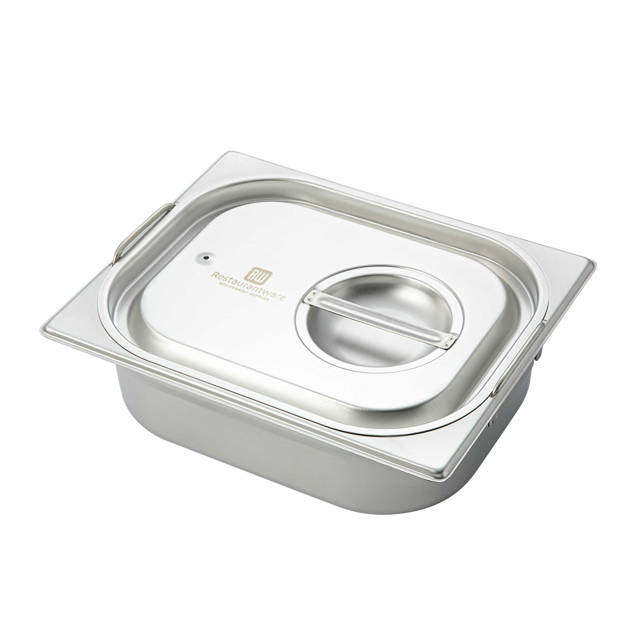Met Lux 2-Piece Rectangle Stainless Steel 1/2 Size Steam Table Pan And Travel Lid Set - 12 3/4'' x 10 1/2'' x 4'' - 2 count box