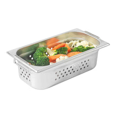 Met Lux 2-Piece Rectangle Stainless Steel 1/3 Size Steam Table Pan And Travel Lid Set - 12 3/4'' x 7'' x 4'' - 2 count box