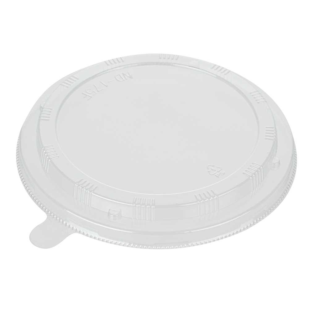 Taipei 33 oz Round Poplar Large Container - with Clear Plastic Lid - 6 3/4" x 6 3/4" x 1 3/4" - 100 count box