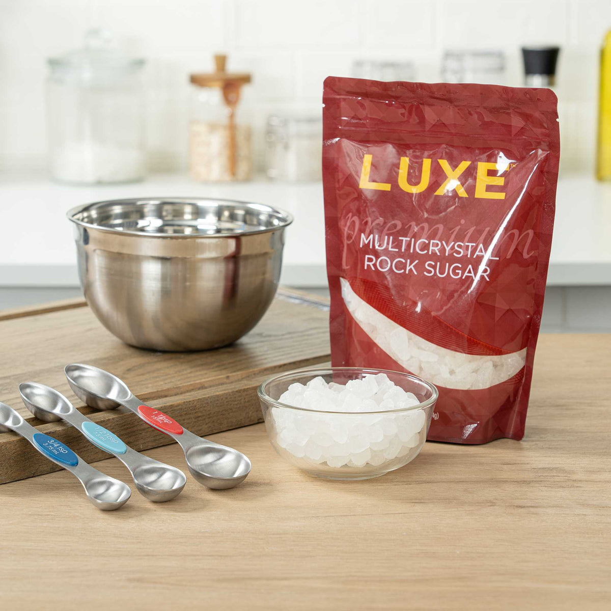 Luxe 1 lb Clear Rock Sugar - Multicrystal - 1 count box