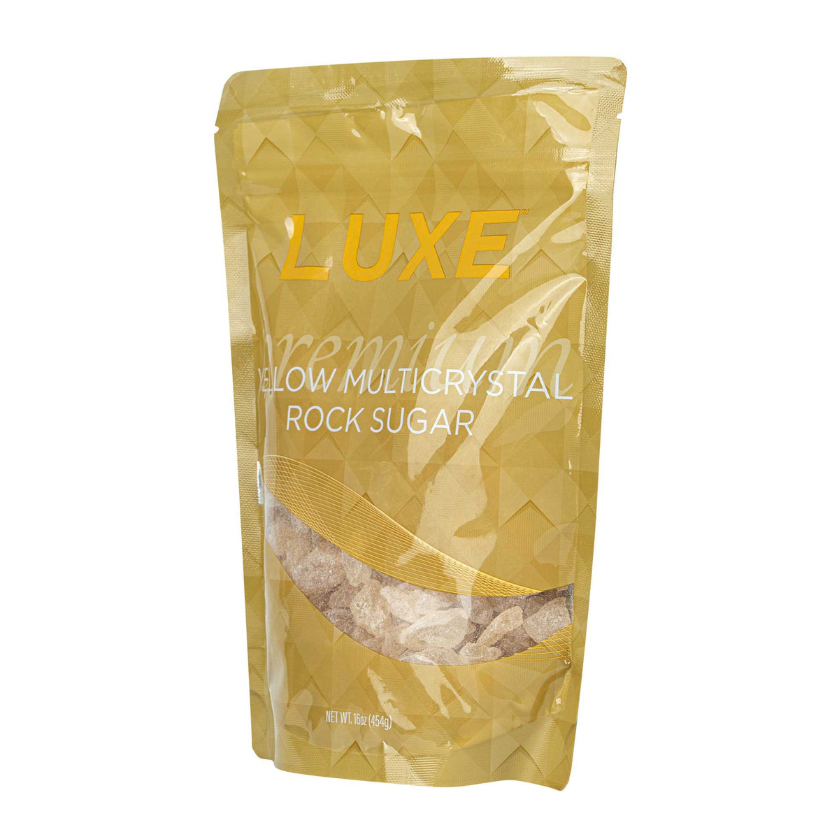 Luxe 1 lb Yellow Rock Sugar - Multicrystal - 1 count box
