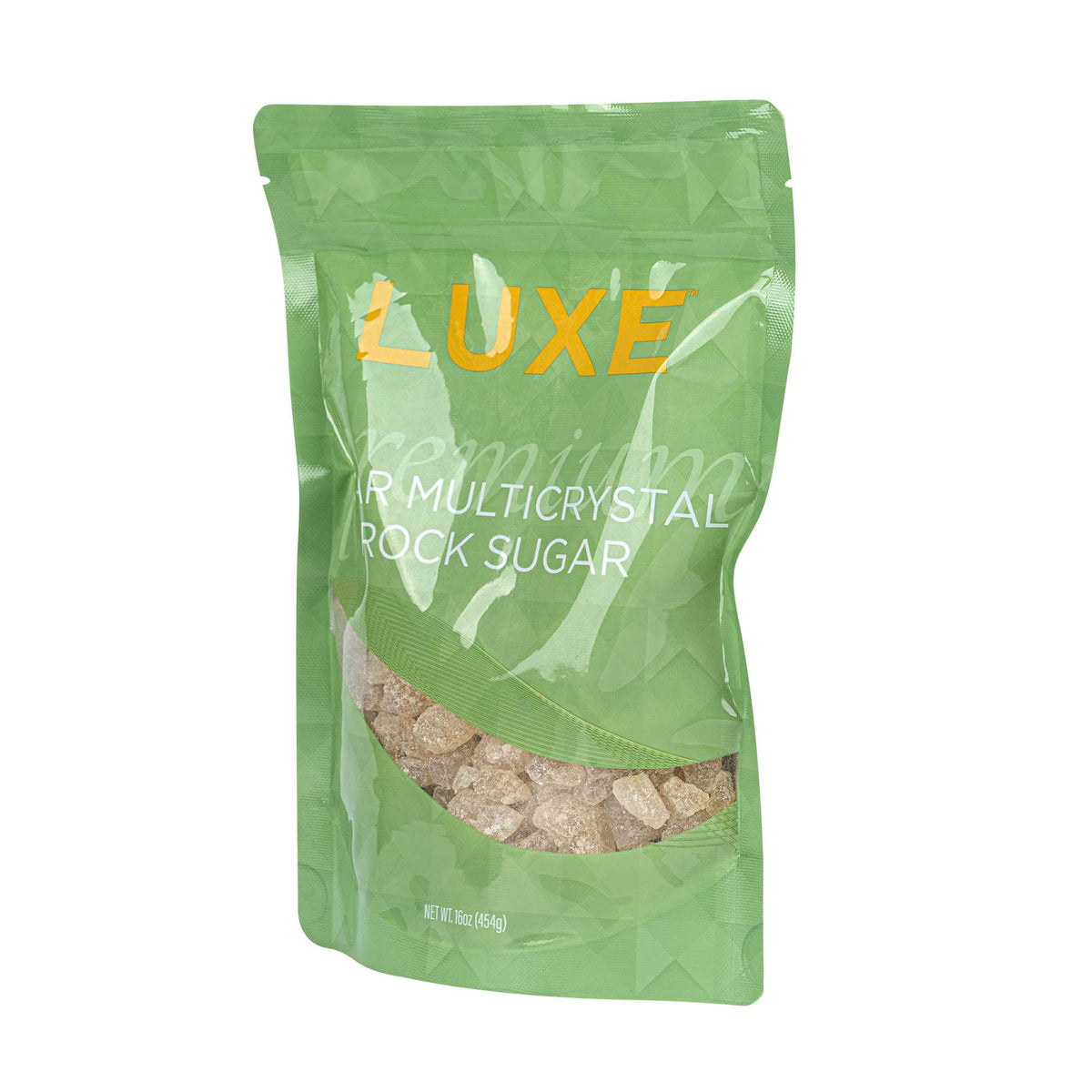 Luxe 1 lb Pear Rock Sugar - Yellow, Multicrystal - 1 count box