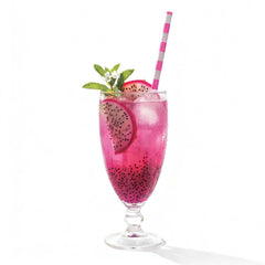 Bev Tek Pink Paper Straw - Ring, Biodegradable, 6mm - 7 3/4