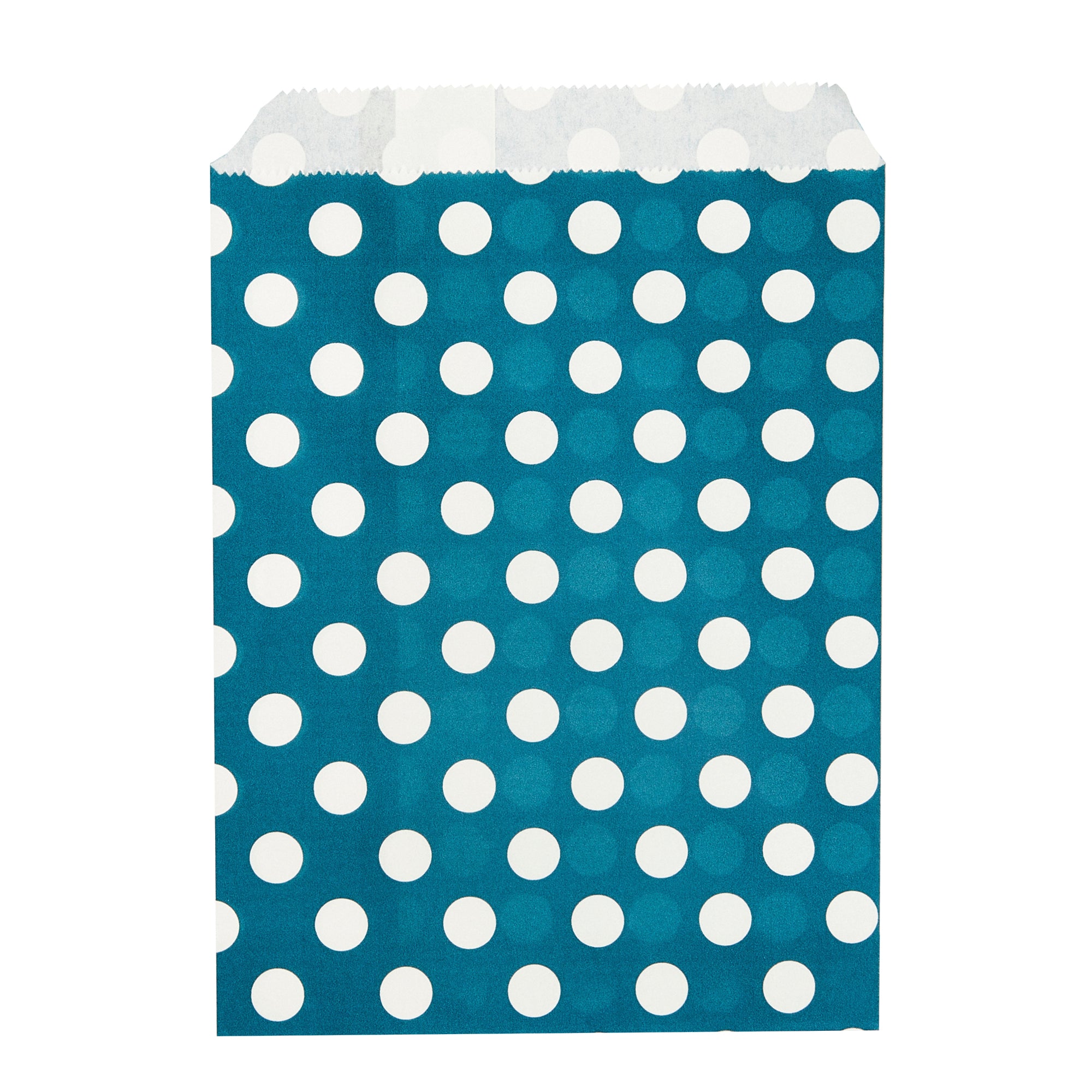Bag Tek Rectangle Navy Blue Paper Bag - Polka Dots - 7" x 5" - 100 count box