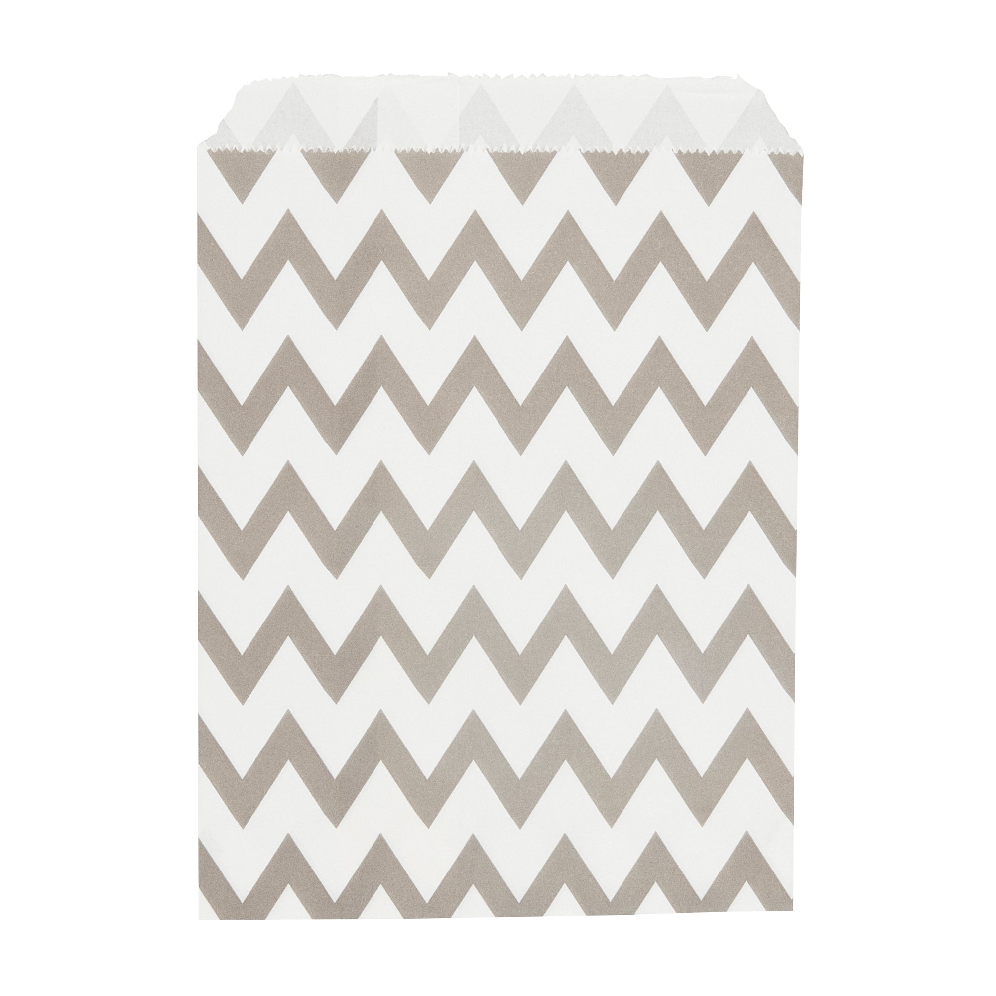 Bag Tek Rectangle Gray Paper Bag - Zig Zags - 7" x 5" - 100 count box