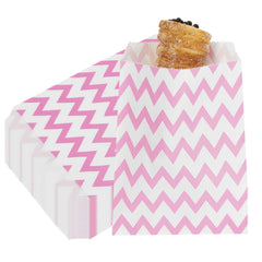 Bag Tek Rectangle Pink Paper Bag - Zig Zags - 7