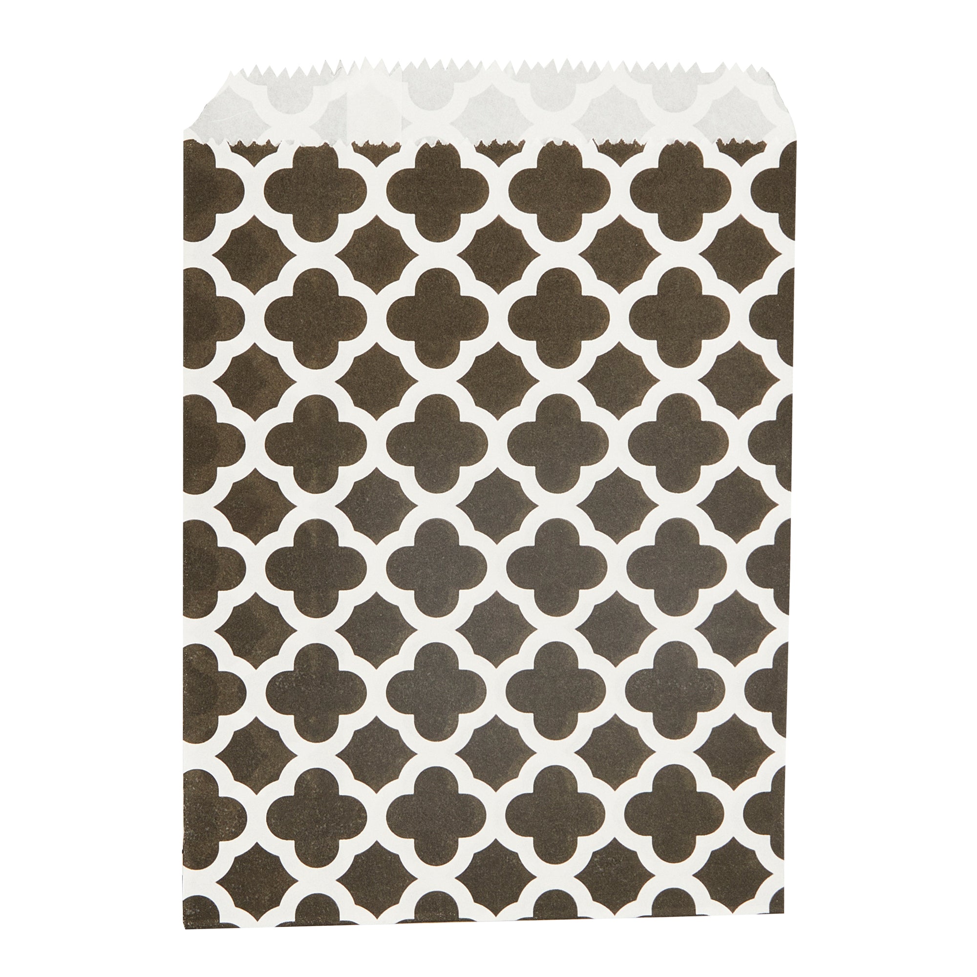 Bag Tek Rectangle Black Paper Bag - Asian Monogram - 7" x 5" - 100 count box