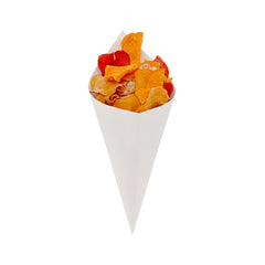 Cone Tek White Paper Food Cone - 9 1/2