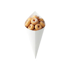 Cone Tek White Paper Food Cone - 11 1/2