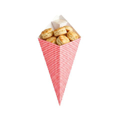 Cone Tek Picnic Print Paper Food Cone - with Dipping Pocket - 15