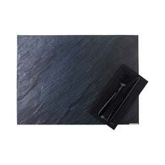 Chef 101 Rectangle Slate Paper Placemat - Semi-Disposable, 10 Uses - 11 3/4