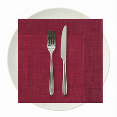Luxenap Square Bordeaux Paper Napkin - Air Laid, with Black Threads - 15 3/4