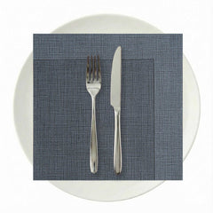 Luxenap Square Black Paper Napkin - Air Laid, with White Threads - 15 3/4