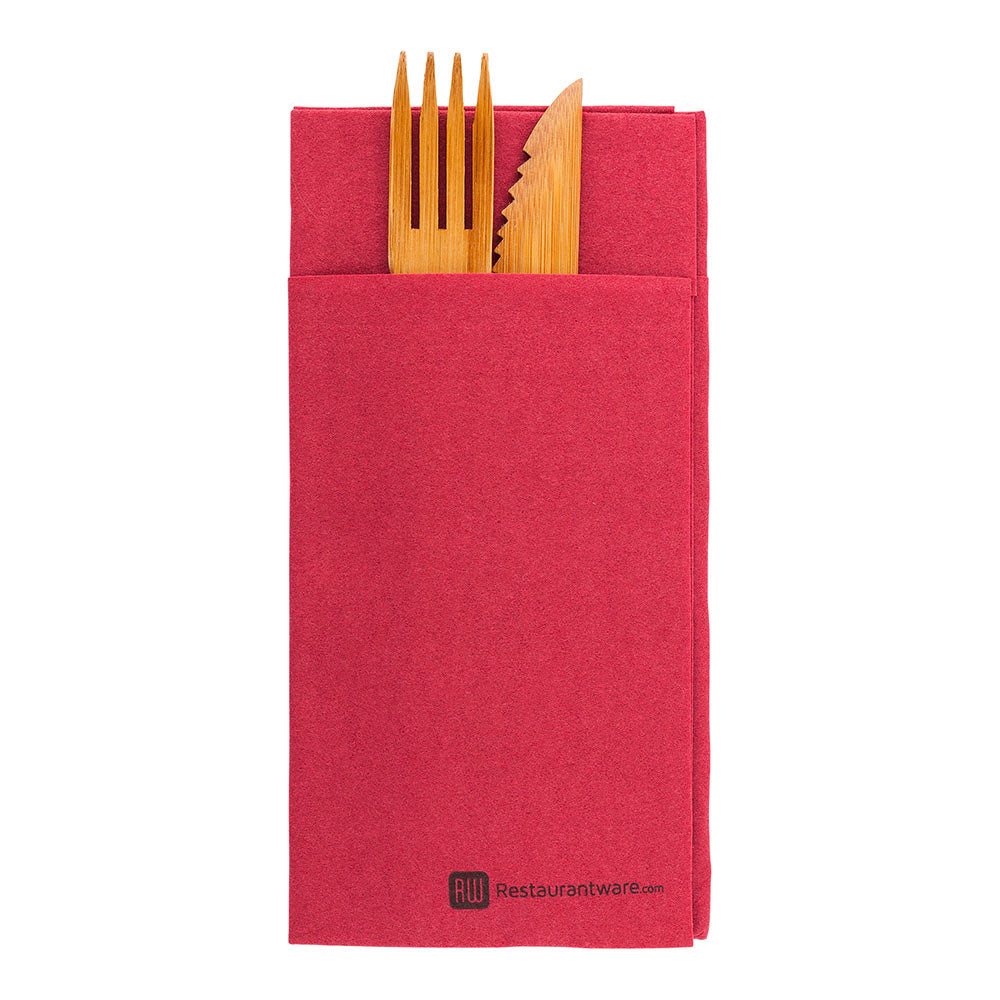 Luxenap Square Burgundy Paper Napkin - Air Laid, Kangaroo - 15 3/4" x 15 3/4" - 40 count box