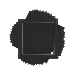 Luxenap Square Black Cotton Cocktail Napkin - Organic, Disposable - 4 1/2